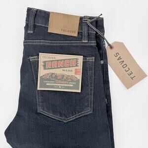 Tecovas Straight Dark Blue Wash Denim Jeans Mens 30X36 NWT